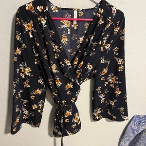 Xhilaration Floral Wrap Top